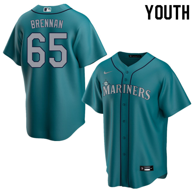 Nike Youth #65 Brandon Brennan Seattle Mariners Baseball Jerseys Sale-Aqua